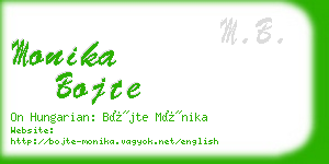 monika bojte business card